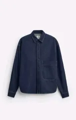 M) ザラ ポケット デニム オーバーサイズシャツ シャツ型 ジャケット オーバーサイズ デニムウェア コレクション