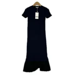 美品  ZARA ザラ タグ付き リブワンピース sizeS/ネイビー