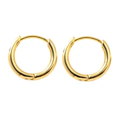 【A：ゴールド×10mm】[Cream dot. クリームドット公式]  5サイズ フープ 金属アレルギー ニッケルフリー メンズ 中折れ キャッチレス リング 小さめ 大きめ 7mm 20mm 大人 上品 シンプルのサムネイル