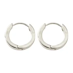 【B：シルバー×12mm】[Cream dot. クリームドット公式]  5サイズ フープ 金属アレルギー ニッケルフリー メンズ 中折れ キャッチレス リング 小さめ 大きめ 7mm 20mm 大人 上品 シンプル  