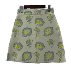 JILLSTUART ジルスチュアート 花柄 Aラインミニスカート size4/ライトグレー系