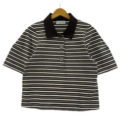 美品  ADAM ET ROPE'アダムエロペ  タグ付き　ボーダーポロシャツ sizeF/ブラウン系