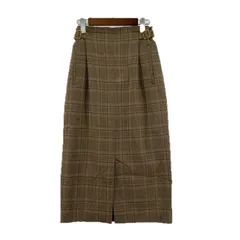 green label relaxing グリーンレーベルリラクシング グレンチェック ベルテッドナロースカート size36/buraunn