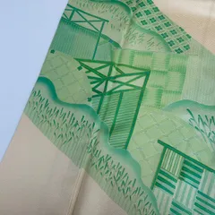 付下げ 裄65 紗綾形の地模様 素敵な染め 紋無し 訪問着 正絹 着物 MK-1360