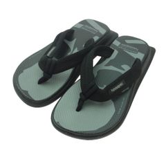 mastermind JAPAN マスターマインドジャパン 53209-1-00117 Havaianas スクエアソール ファブリック ストラップ ラバー ブラック系 グレー系 25cm【中古】