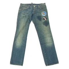 DSQUARED2 ディースクエアード パッチ付き ジーンズ デニム パンツ インディゴブルー系【中古】