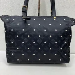 6393　russet　ラシット　トートバッグ　 肩掛け　バックルハンドル　ベルトハンドル　 長さ調節可能　モノグラム　ドット　総柄　 ブラック系　黒　白　モノトーン　ナイロン　 レザー　レディース