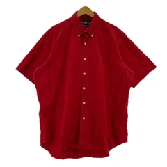 Ralph Lauren ラルフローレン ボタンダウン ワンポイント刺繍半袖シャツ sizeL/レッド