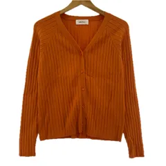 Mila Owen ミラ オーウェン リブニットカーディガン size0/オレンジ