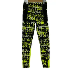 PUMA プーマ 総柄 トレーニングパンツ sizeS/ブラック×イエロー