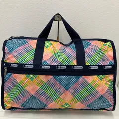 6485　LeSportsac　レスポートサック　ボストンバッグ　 2way　ラージウィークエンダー　旅行　大容量　 総柄　チェック　カラフル　ナイロン　軽量　レディース