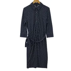 TALBOTS タルボット 総柄ワンピース sizeM/ネイビー