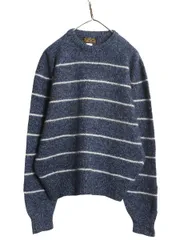 【お得なクーポン配布中!】 80s USA製 エディーバウアー ボーダー ニット セーター メンズ L 古着 ヴィンテージ 黒タグ アウトドア ウール クルーネック ミドルゲージ