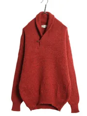 【お得なクーポン配布中!】 80s USA製 エルエルビーン ショールカラー ニット セーター メンズ L ヴィンテージ アウトドア ウール 無地 シンプル トップス テラコッタ