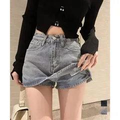 デニムスカパン キュロットスカート 韓国風 ゆうパケット可