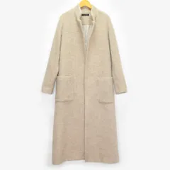 SCOT CLUB スコットクラブ レディース 9号 S〜M ウール アルパカ スタンドカラー ロングコート ラップコート アウター ベージュ アイボリー