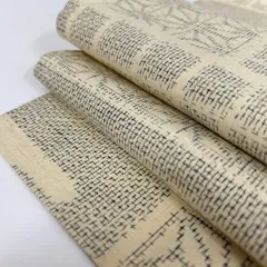 真綿紬 単衣 麻の葉 ヱ霞 素敵な絣柄 正絹 着物 MK-1363