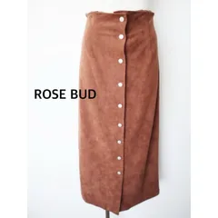 ROSE BUD　ローズバッド　フェイクスエードスカート　M   ブラウン　裏地あり　スリット　カジュアル　オシャレ  送料込み　6459414