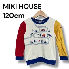a1301 【ミキハウス】ホットビスケッツ 120cm 車柄 トレーナー 長袖 トップス マルチカラー