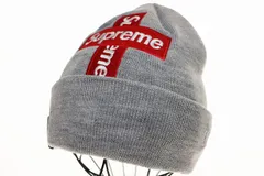 シュプリーム SUPREME 20AW NEW ERA CROSS BOX LOGO BEANIE GREY ニューエラ クロス ボックス ロゴ ニット帽 ビーニー グレー 【ブランド古着ベクトル】【中古】☆AA★▲■251001