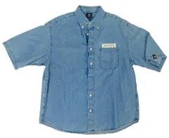 【中古】ポロシャツ・ワークシャツ Mrs. GREEN APPLE オーバーサイズシャツ(5分袖) ブルー メンズMサイズ 「Mrs. GREEN APPLE×GU」