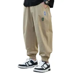 ☆ ベージュ（Bタイプ） ☆ 120cm ☆ キッズカーゴパンツ コットン カーゴパンツ キッズ コットン パンツ ズボン ロングパンツ テーパード ロング ウエストゴム 裾ゴム 軽い 子供服 男の子 女の子 肌触りが良い 快適 通気性 吸汗性 通学 通園