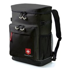 ☆ ブラック ☆ EMERGENCY BACKPACK リュックサック 防災リュック 単品 リュック 非常 持ち出し袋 袋のみ ディパック リュックサック バックパック ボックスリュック スクエアリュック 防災用品 リフレクター 常備 非常用持ち出し袋