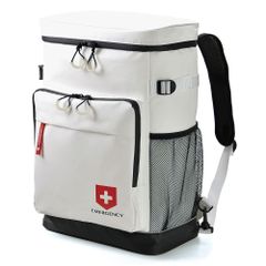 ☆ ホワイト ☆ EMERGENCY BACKPACK リュックサック 防災リュック 単品 リュック 非常 持ち出し袋 袋のみ ディパック リュックサック バックパック ボックスリュック スクエアリュック 防災用品 リフレクター 常備 非常用持ち出し袋