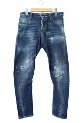 ディースクエアード DSQUARED2 16SS SEXY TWIST JEAN セクシーツイスト ダメージ ペイント加工 ジーンズ デニム パンツ S71LB0193 S30342 44 インディゴ ブルー ブランド古着ベクトル 中古☆AA★●250830