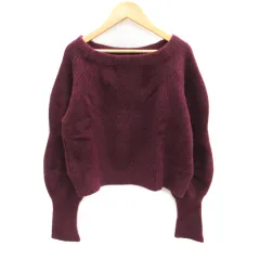 イエナ IENA ニット セーター 長袖 ラウンドネック ウール アンゴラ混 パープル 紫 /SM4