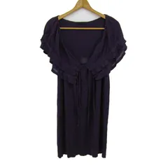 レイビームス ニットワンピース トップス 半袖 フリル レディース ﾌﾘｰサイズ パープル Ray Beams 【中古】