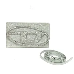 DIESEL ディーゼル ウォレットバッグ/1DR  PVC/ラメ    シルバーカラー レディース / 240001173745