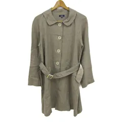 パートツーバイジュンコシマダ リネンコート アウター ベルト付き レディース 11サイズ グレー PART2 BY JUNKO SHIMADA 【中古】