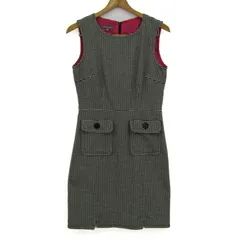 ローラアシュレイ ワンピース トップス ノースリーブ 千鳥格子柄 レディース USA 6サイズ 白×黒 Laura Ashley 【中古】