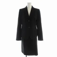 コムサデモード COMME CA DU MODE スーツ セットアップ 上下 2点セット テーラードジャケット シングル タイトスカート ひざ丈 9 黒 ブラック 00-87GQ02 /EE