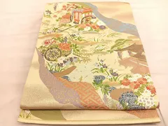 平和屋着物◎六通柄袋帯　唐織　道長御所解　金糸　正絹　逸品　BAAV8607hvのサムネイル