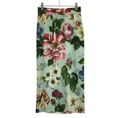 DOLCE&GABBANA ドルチェ＆ガッバーナ フラワープリントレーヨンスカート F4BSYT/FSRMJ ミントブルー系 38のサムネイル
