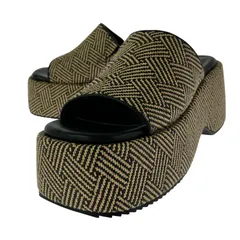 Odette e Odile オデット エ オディールサンダル size22 1/2/ブラック×ベージュ