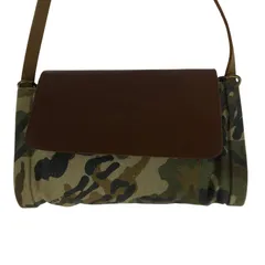 IL BISONTE イル ビゾンテ レザーショルダーバッグ/イエロー×ブラウン×グリーン