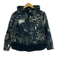 PUMA プーマ 総柄 ジップアップパーカー size140/ネイビー
