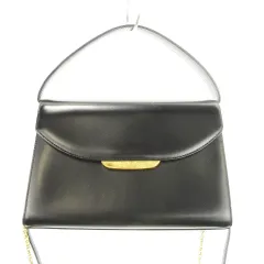 ユミカツラ YUMI KATSURA フォーマル ハンドバッグ ショルダーバッグ クラッチ 3way スムースレザー ワンハンドル チェーン ゴールド金具 黒 ブラック /AH19 ■GY18