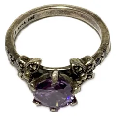 ANNA SUI(アナスイ) リング - シルバー×パープル×クリア バタフライ(蝶)