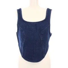 アダムエロペ Adam et Rope' FEMME nagisa ナギサ 7NaNatural ナナチュラル AER 24SS CROPPED DENIM TOP クロップドデニムトップ ビスチェ ベスト F 紺 ネイビー GAH-54800-B /YM