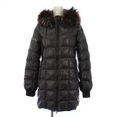 デュベティカ DUVETICA CIRENE ダウンコート ロング フード ジップアップ ラクーンファー ナイロン 38 黒 /BM ■BM