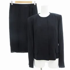 ハナエモリ HANAE MORI フォーマル セットアップ スーツ ジャケット スカート 総裏地 4B 比翼 ウール 40 紺 ネイビー /OU ■GY18のサムネイル