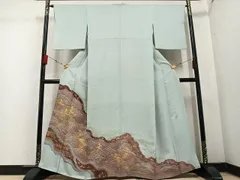 平和屋着物●京友禅の第一人者　松井青々　色留袖　駒刺繍　浜松文　金彩　正絹　逸品　AABD6025phのサムネイル