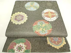 平和屋着物▽スリーシーズン　春夏秋　六通柄袋帯　唐織　舞衣　花蝶文　金糸　正絹　逸品　DAAY9298az