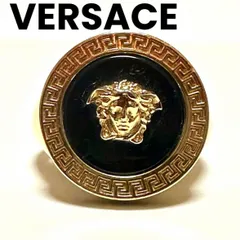 ヴェルサーチ　VERSACE　ヴェルサーチェ　指輪　リング　メデゥーサ　メデューサ　グレカモチーフ GP　ゴールド×ブラック　16号のサムネイル