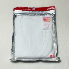 【未使用品】ユニクロ ヒートテック VネックT（半袖）メンズ Sサイズ ホワイト/00