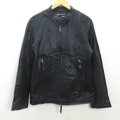 H■バックナンバー/BACK NUMBER 山羊革 レザージャケット ライダース【XL】黒/MENS■54【中古】